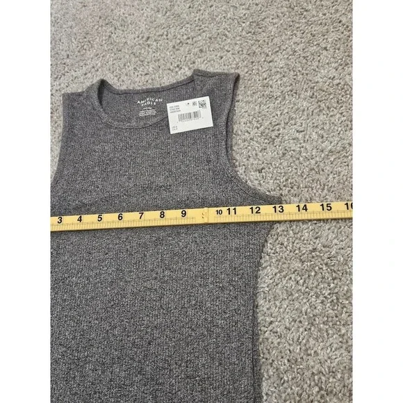 American Eagle Ribbed Tank Bodysuit Women Small Heather Gray Sleeveless New - Picture 2 of 6